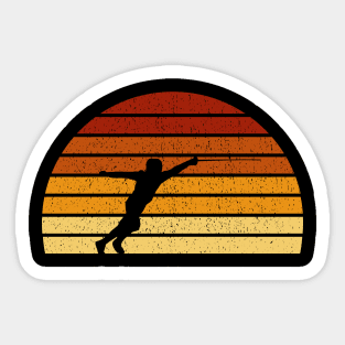 Vintage Sunset Fencing Gift For Fencers Sticker